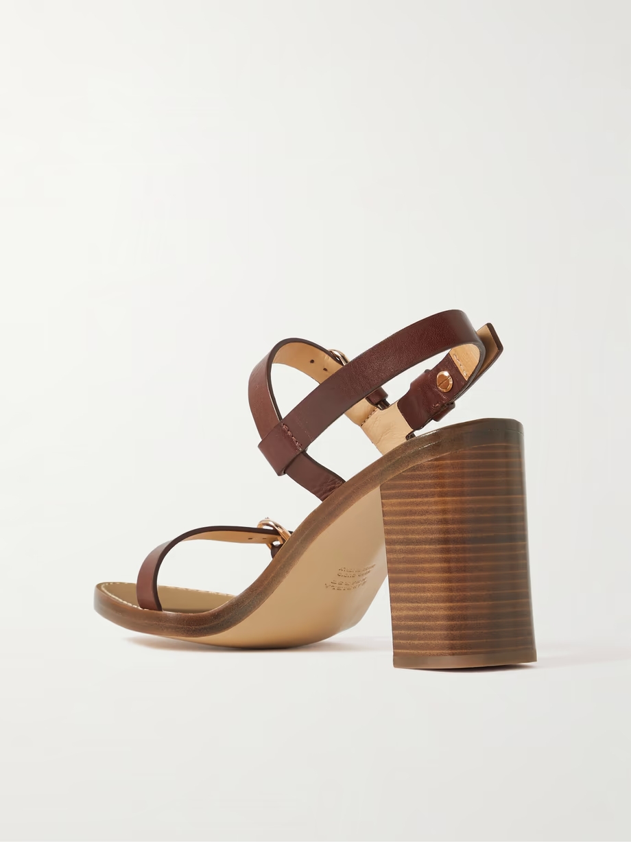 Miraya buckled leather slingback sandals Miraya buckled leather slingback sandals