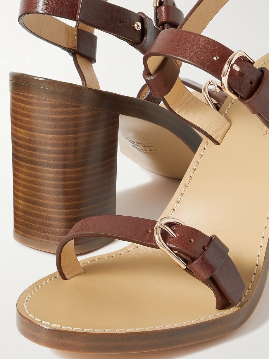 Miraya buckled leather slingback sandals Miraya buckled leather slingback sandals