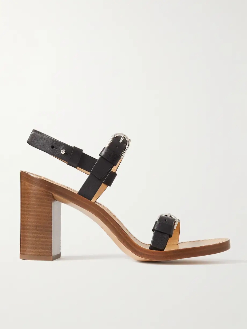 Miraya buckled leather slingback sandals Miraya buckled leather slingback sandals