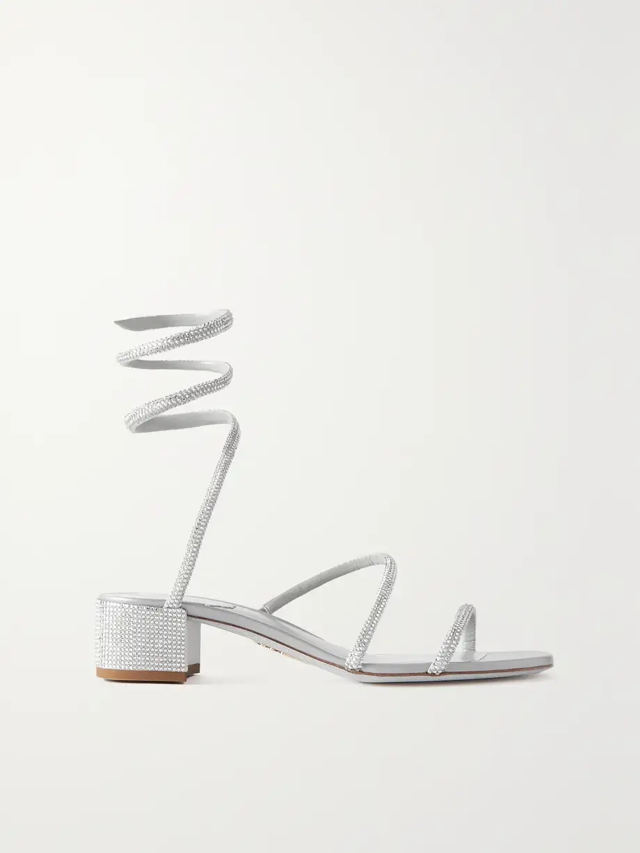 Cleo crystal-embellished satin sandals Cleo crystal-embellished satin sandals