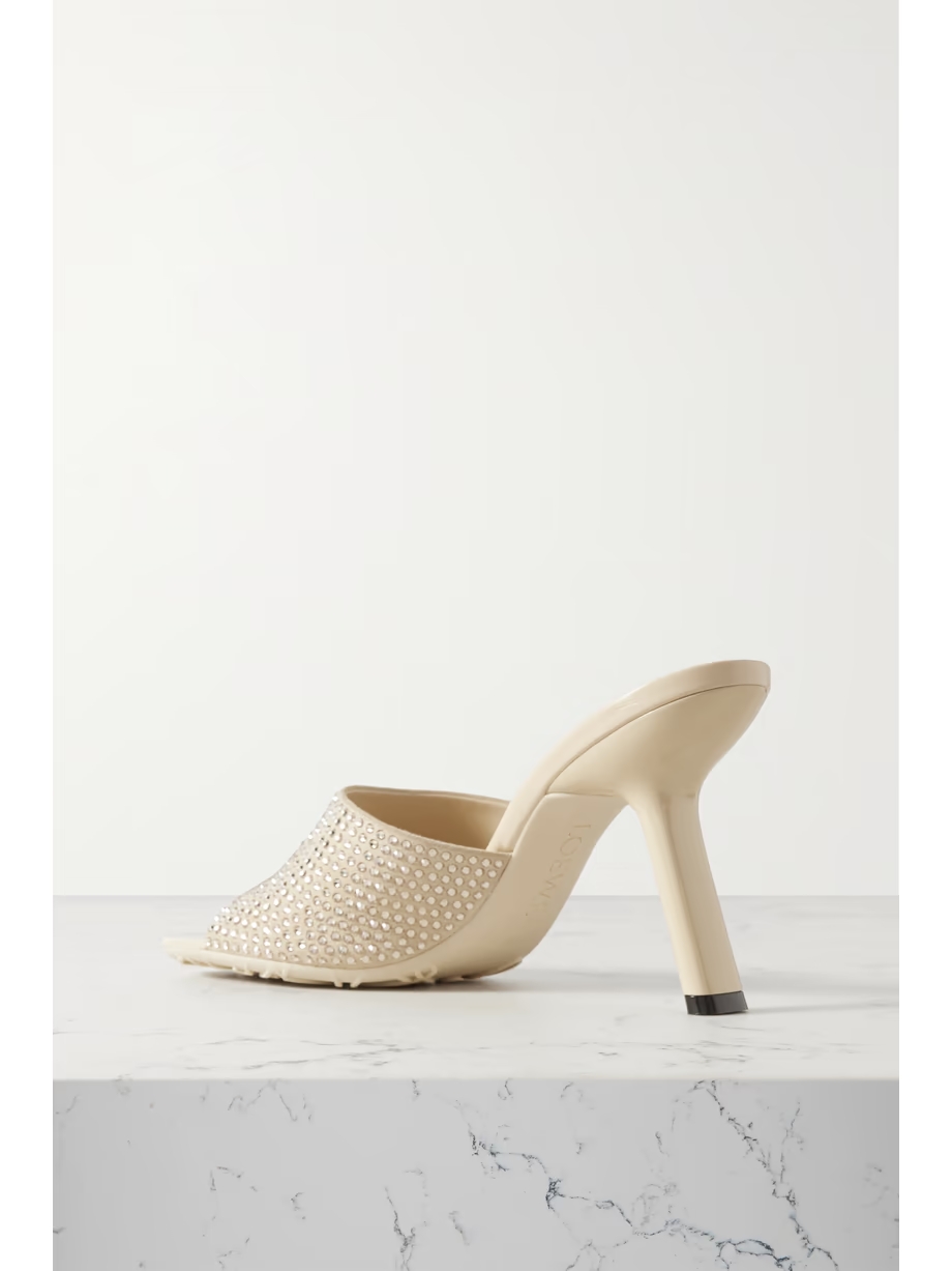 Petal crystal-embellished suede mules Petal crystal-embellished suede mules