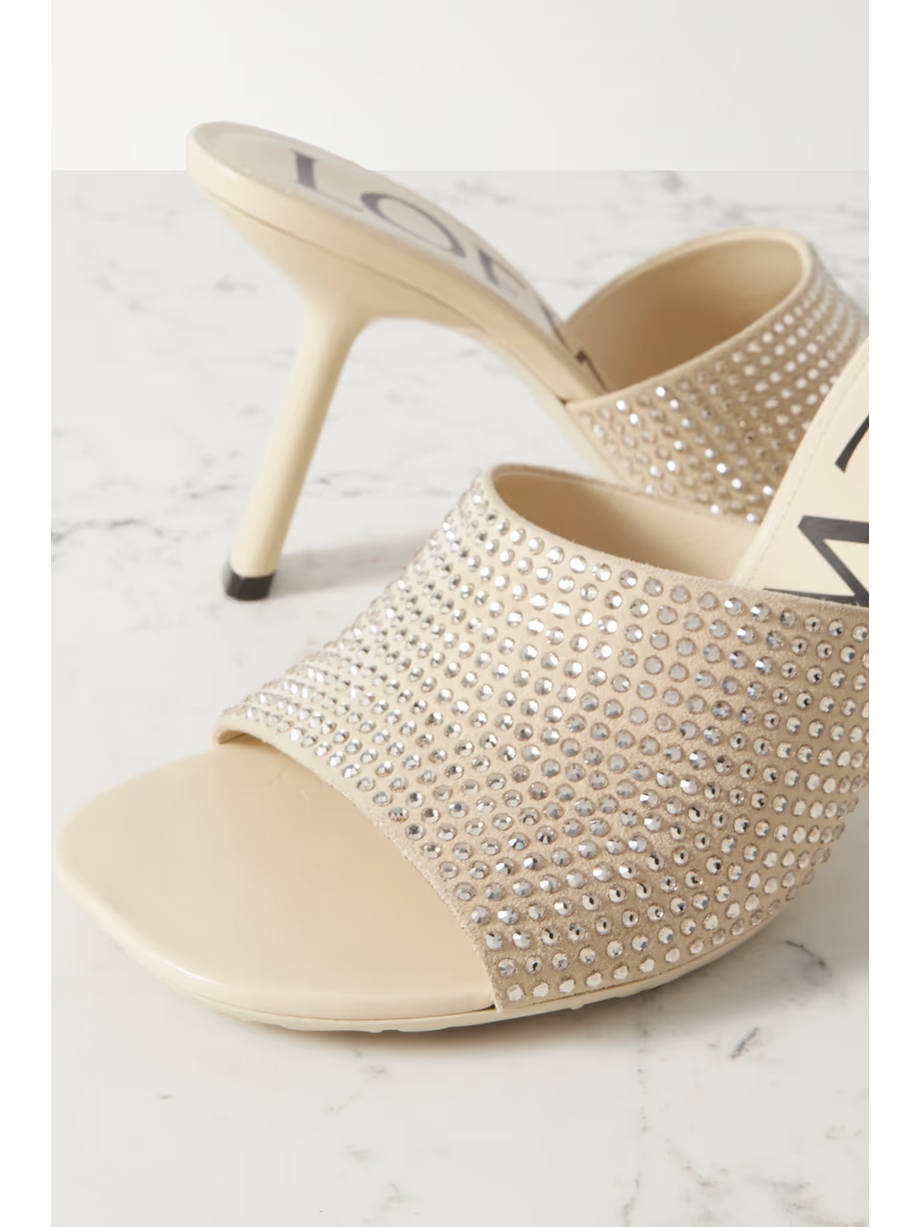 Petal crystal-embellished suede mules Petal crystal-embellished suede mules