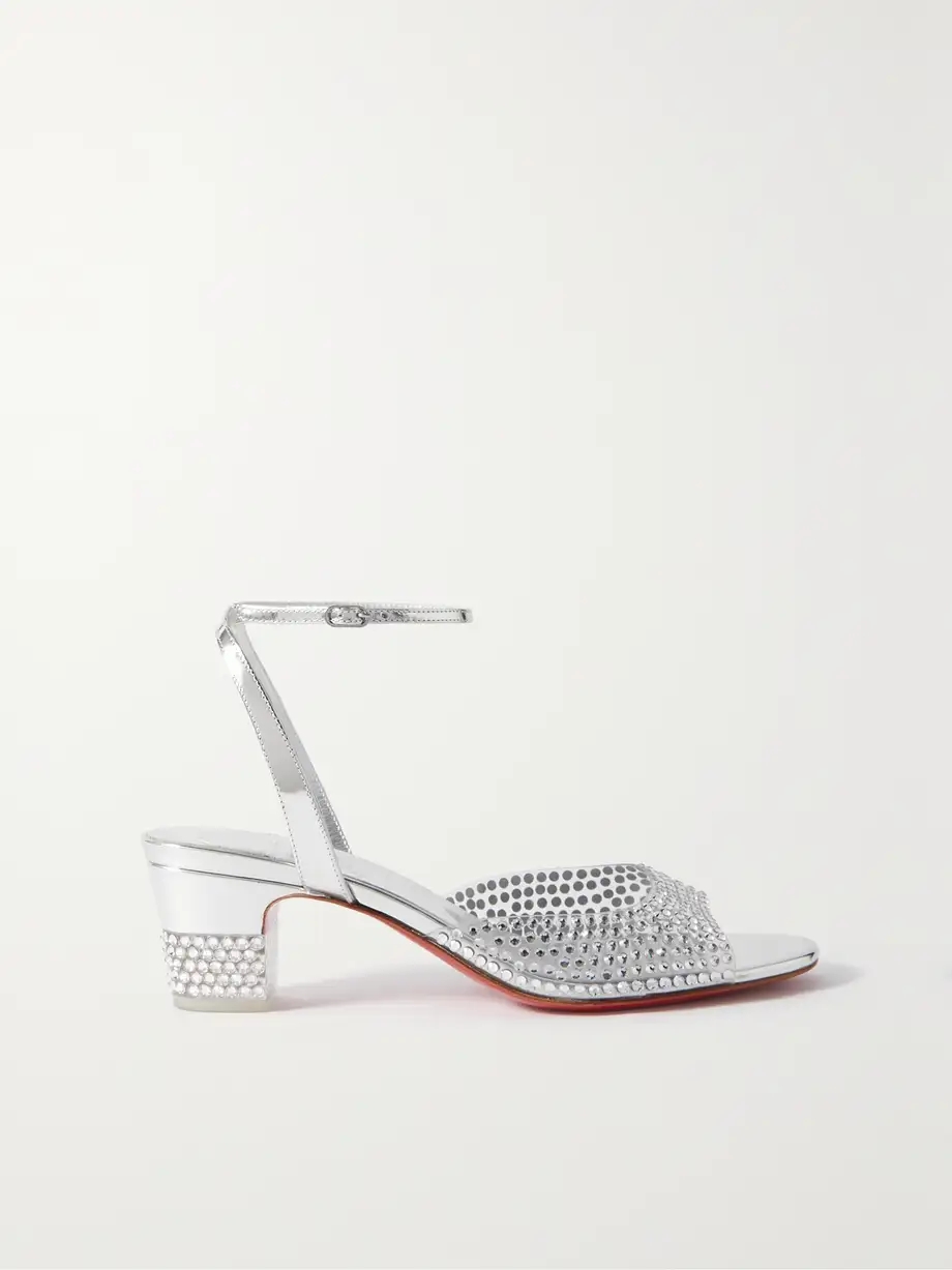 Cassandrissima 45 crystal-embellished PVC and metallic leather sandals Cassandrissima 45 crystal-embellished PVC and metallic leather sandals