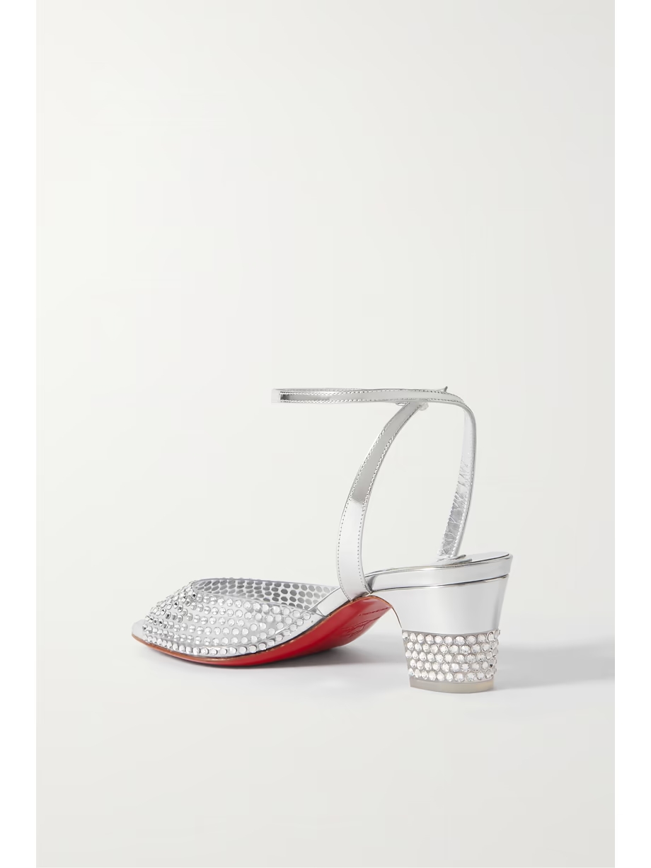 Cassandrissima 45 crystal-embellished PVC and metallic leather sandals Cassandrissima 45 crystal-embellished PVC and metallic leather sandals