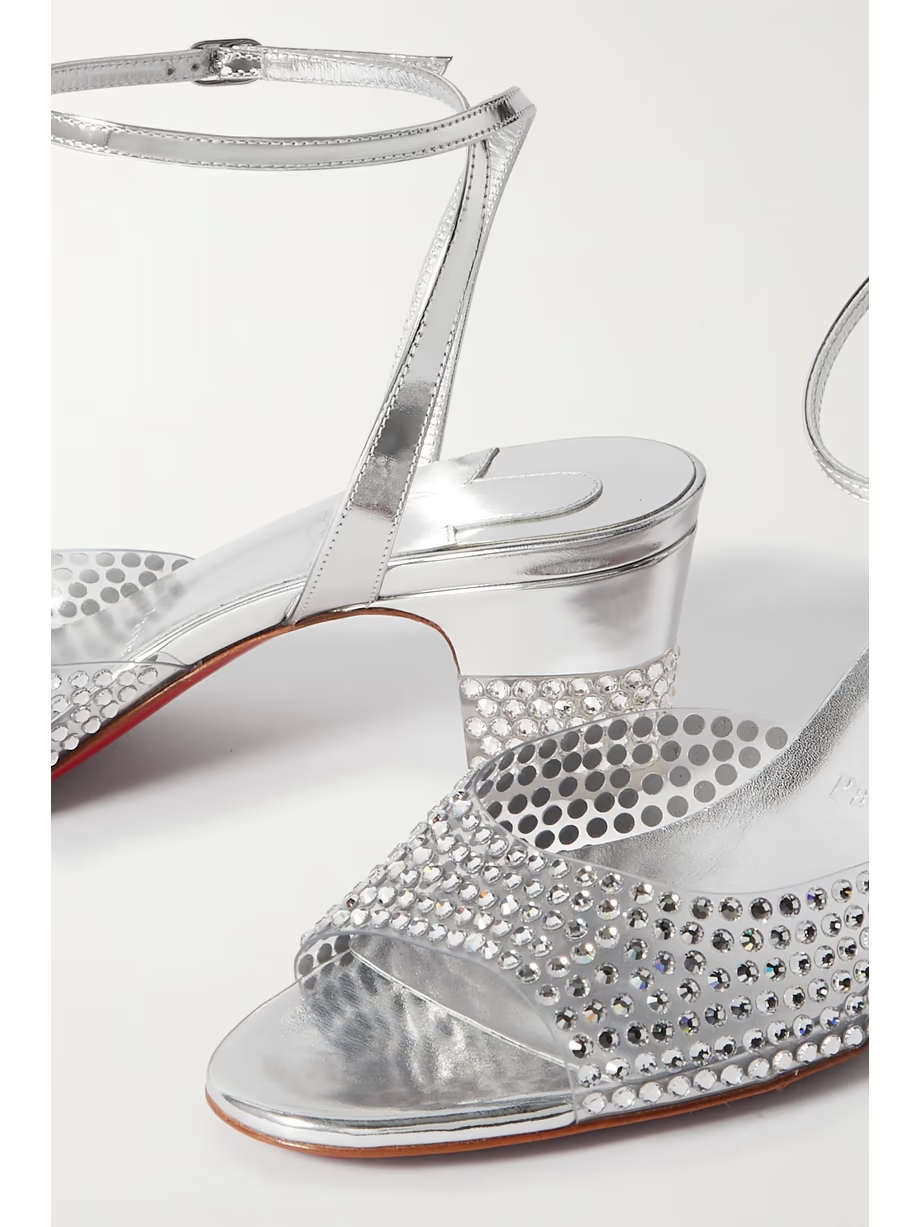 Cassandrissima 45 crystal-embellished PVC and metallic leather sandals Cassandrissima 45 crystal-embellished PVC and metallic leather sandals