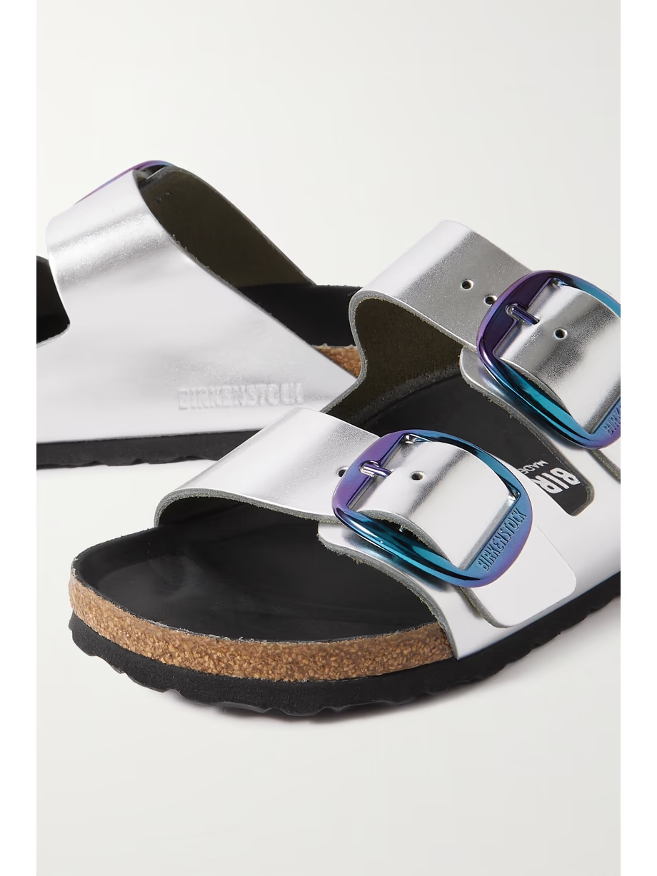 Arizona Big Buckle Lena metallic leather sandals Arizona Big Buckle Lena metallic leather sandals