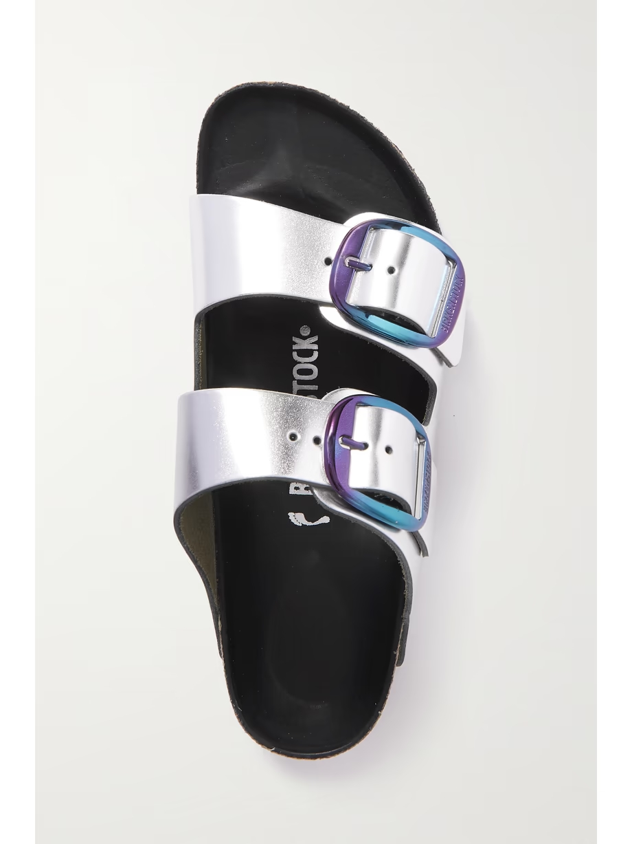 Arizona Big Buckle Lena metallic leather sandals Arizona Big Buckle Lena metallic leather sandals