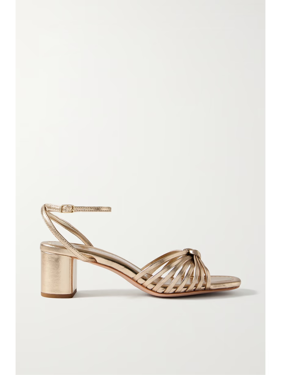+ NET SUSTAIN Olivia knotted metallic leather sandals + NET SUSTAIN Olivia knotted metallic leather sandals