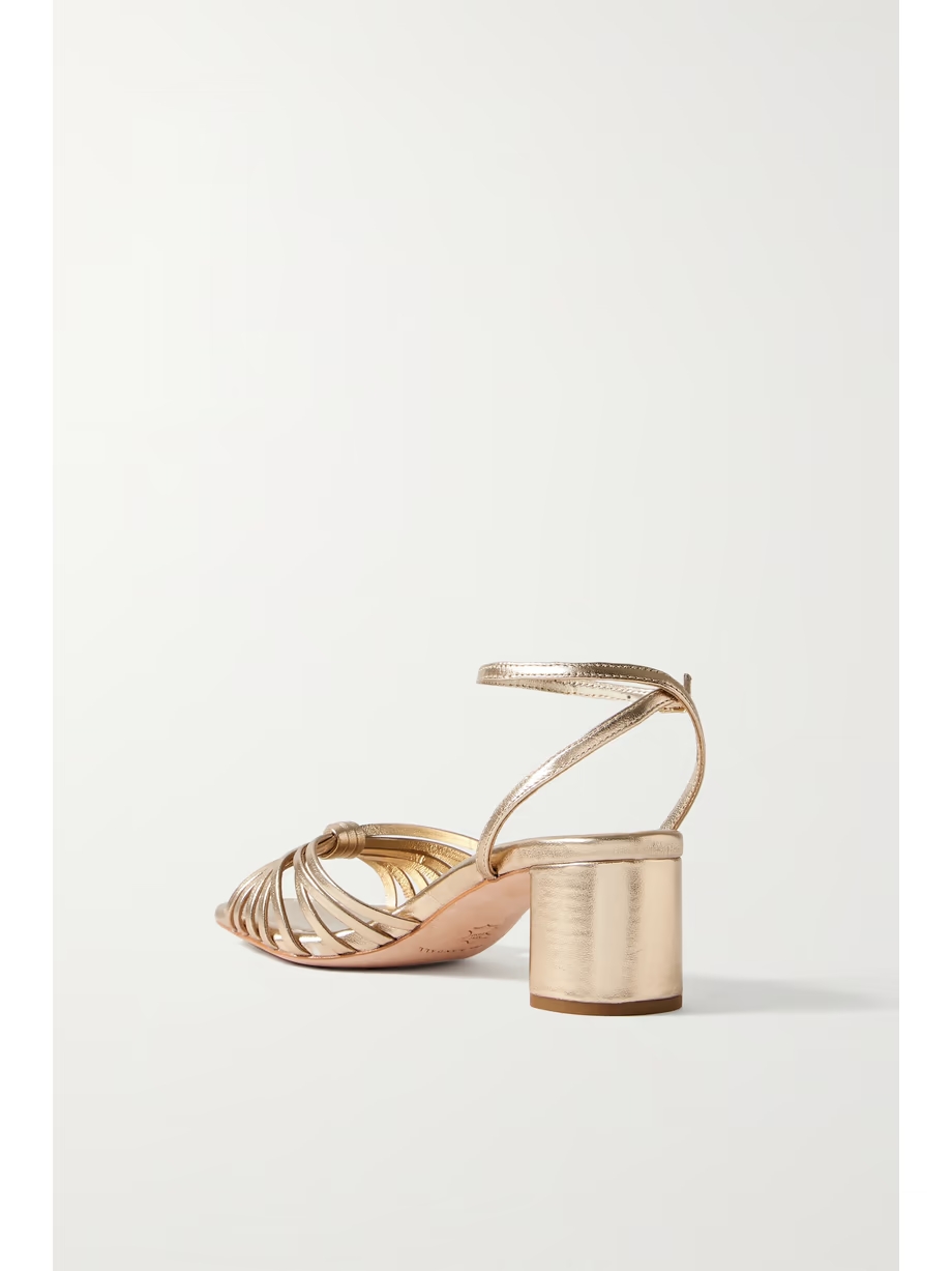 + NET SUSTAIN Olivia knotted metallic leather sandals + NET SUSTAIN Olivia knotted metallic leather sandals