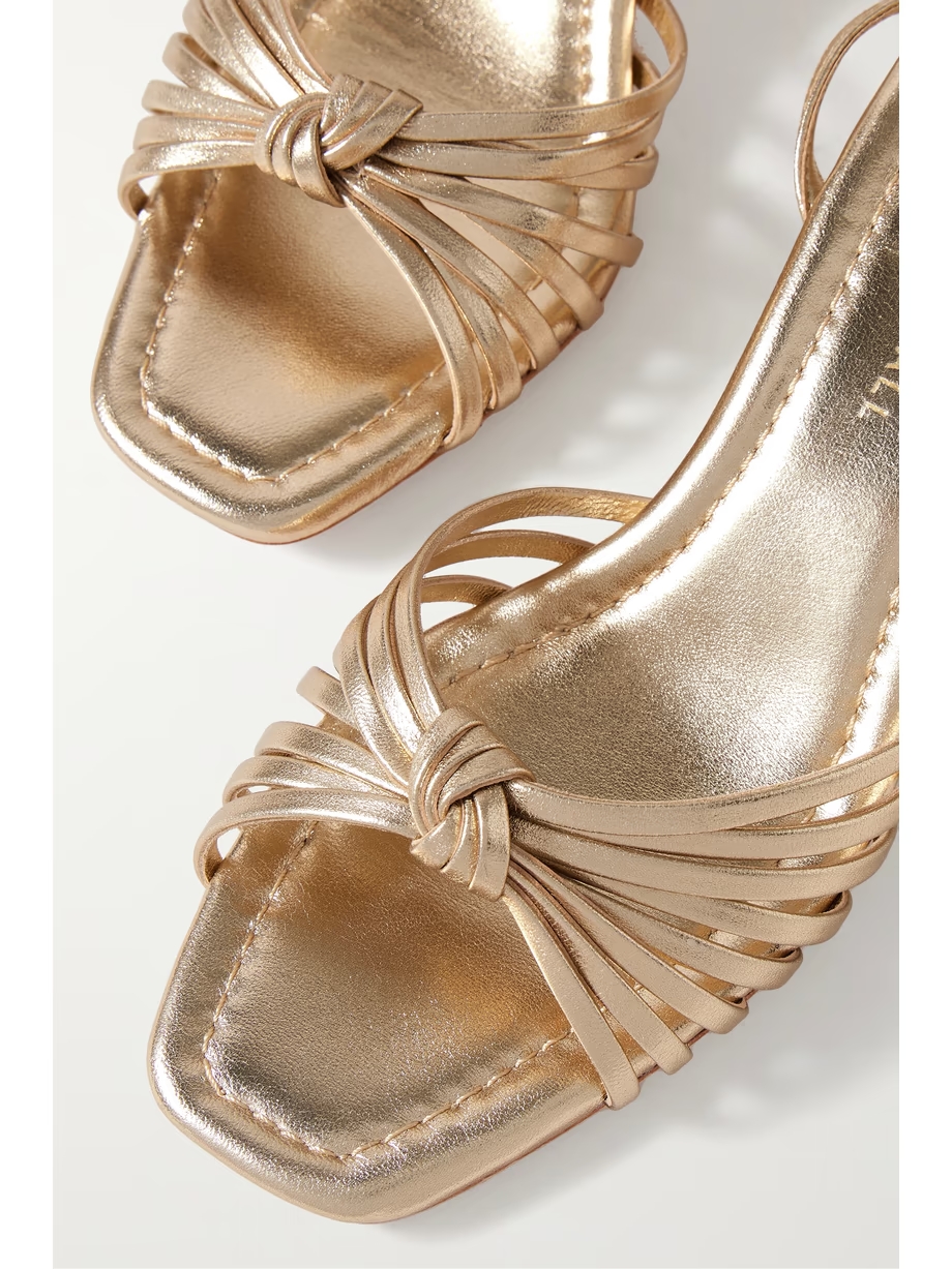+ NET SUSTAIN Olivia knotted metallic leather sandals + NET SUSTAIN Olivia knotted metallic leather sandals