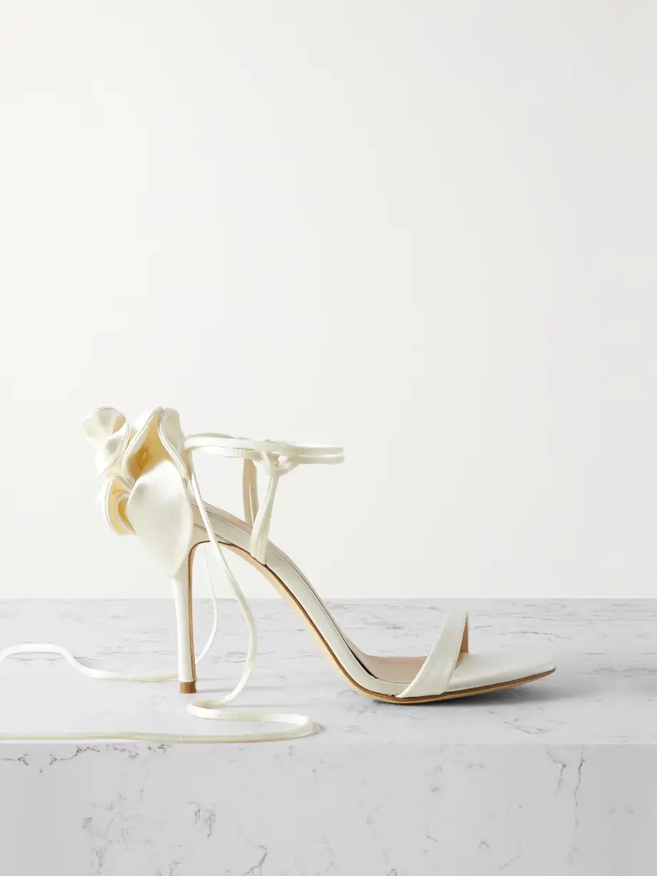 Appliquéd satin sandals Appliquéd satin sandals