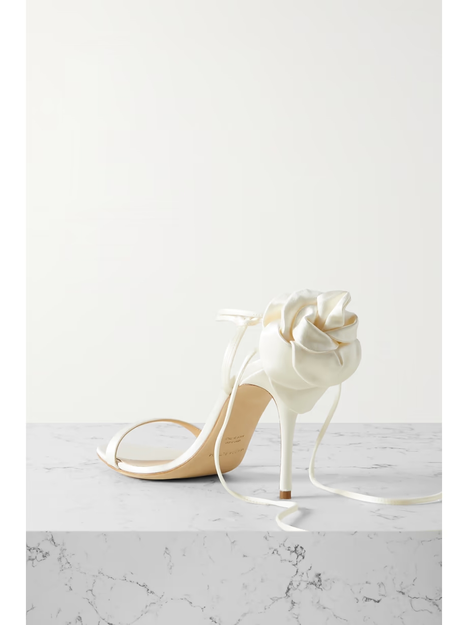 Appliquéd satin sandals Appliquéd satin sandals