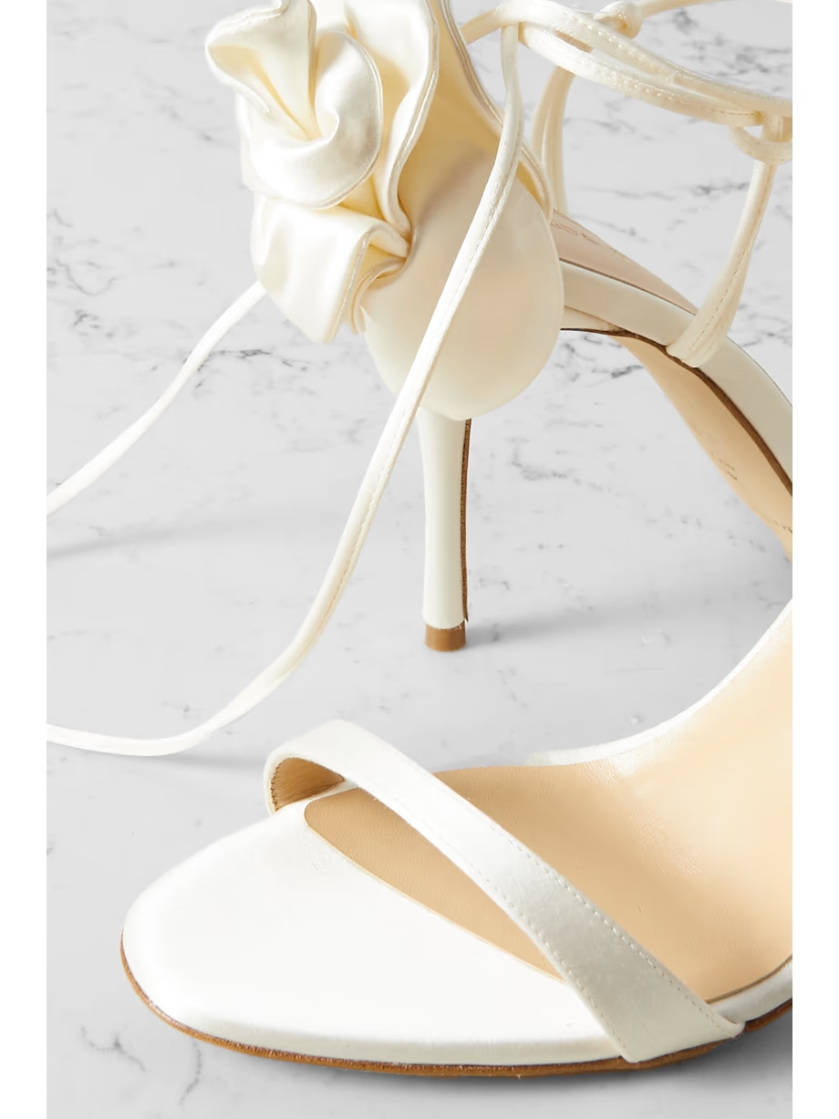 Appliquéd satin sandals Appliquéd satin sandals