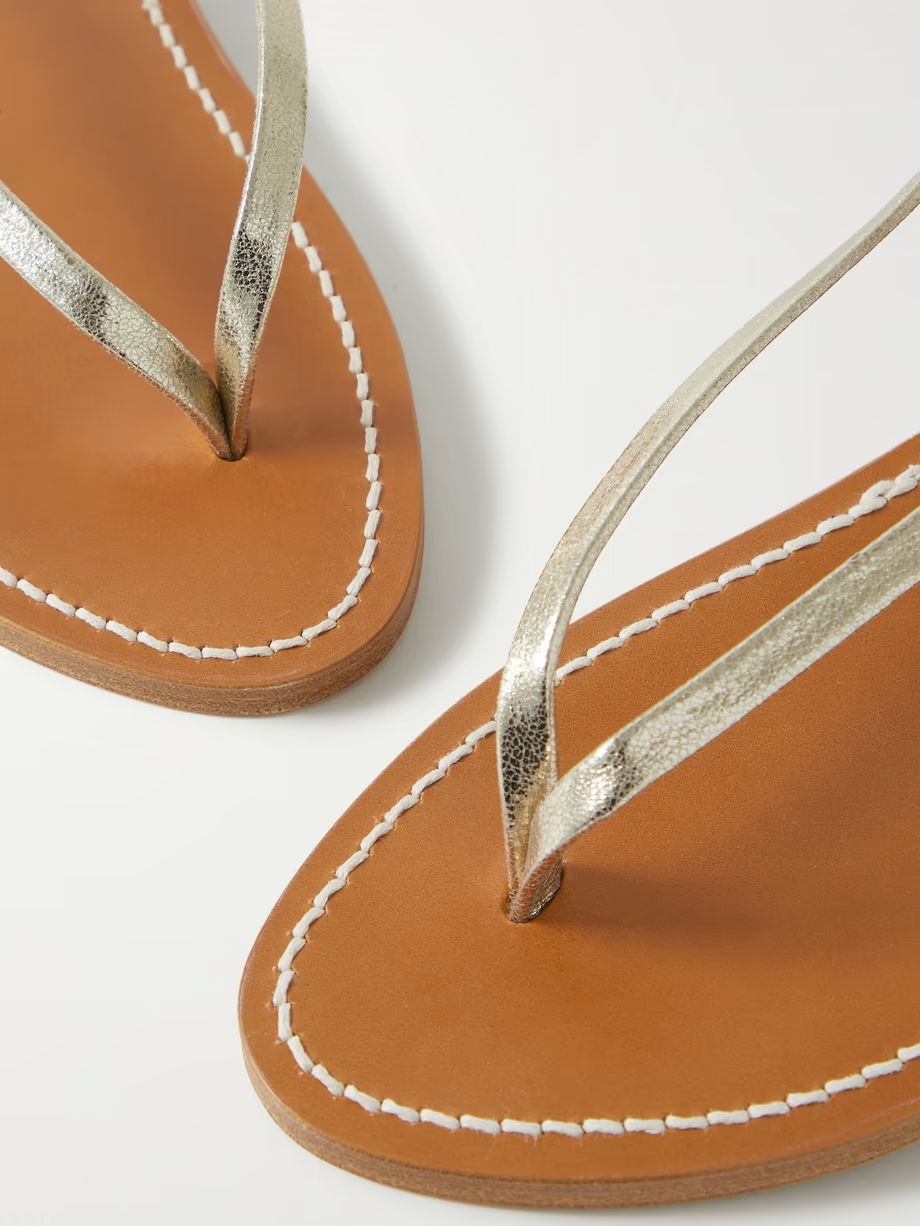 + NET SUSTAIN Abako metallic leather sandals + NET SUSTAIN Abako metallic leather sandals