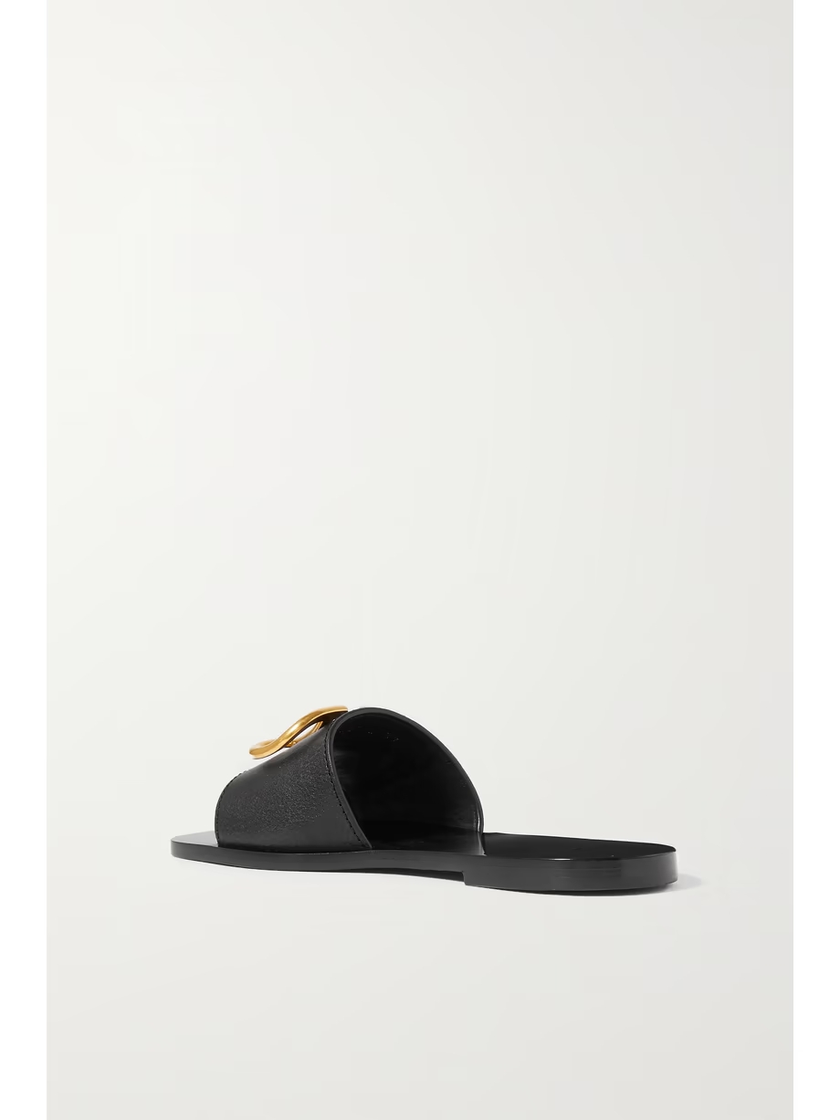 Valentino Garavani VLOGO textured-leather slides Valentino Garavani VLOGO textured-leather slides