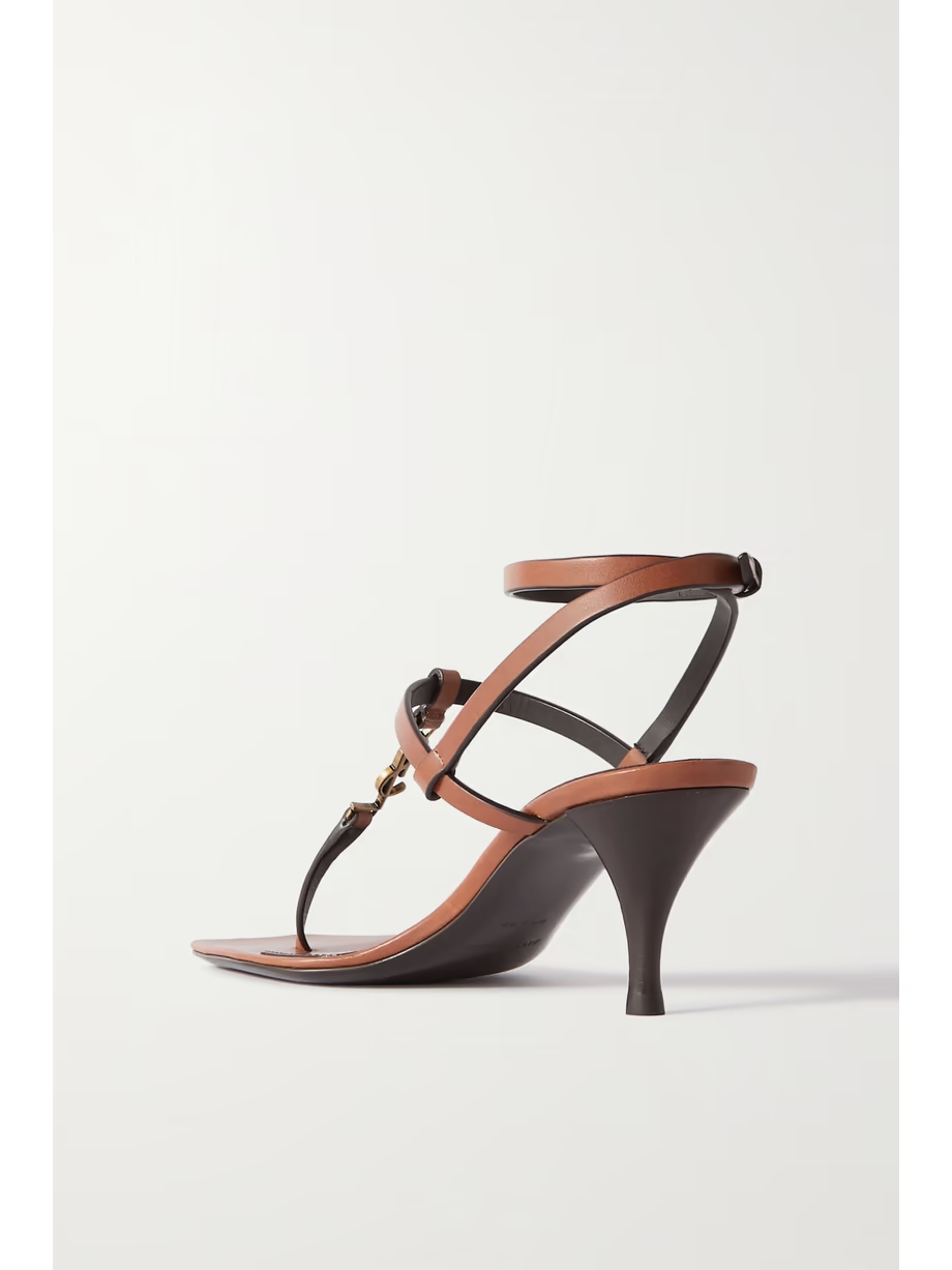 Cassandra logo-embellished leather sandals Cassandra logo-embellished leather sandals