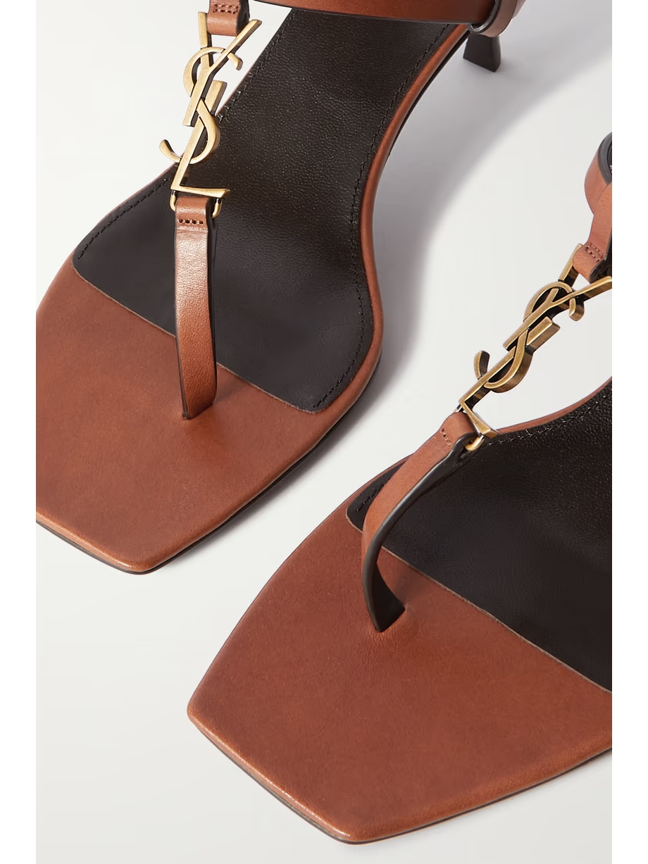 Cassandra logo-embellished leather sandals Cassandra logo-embellished leather sandals