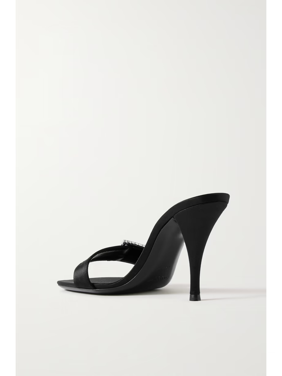 Simone crystal-embellished satin mules Simone crystal-embellished satin mules