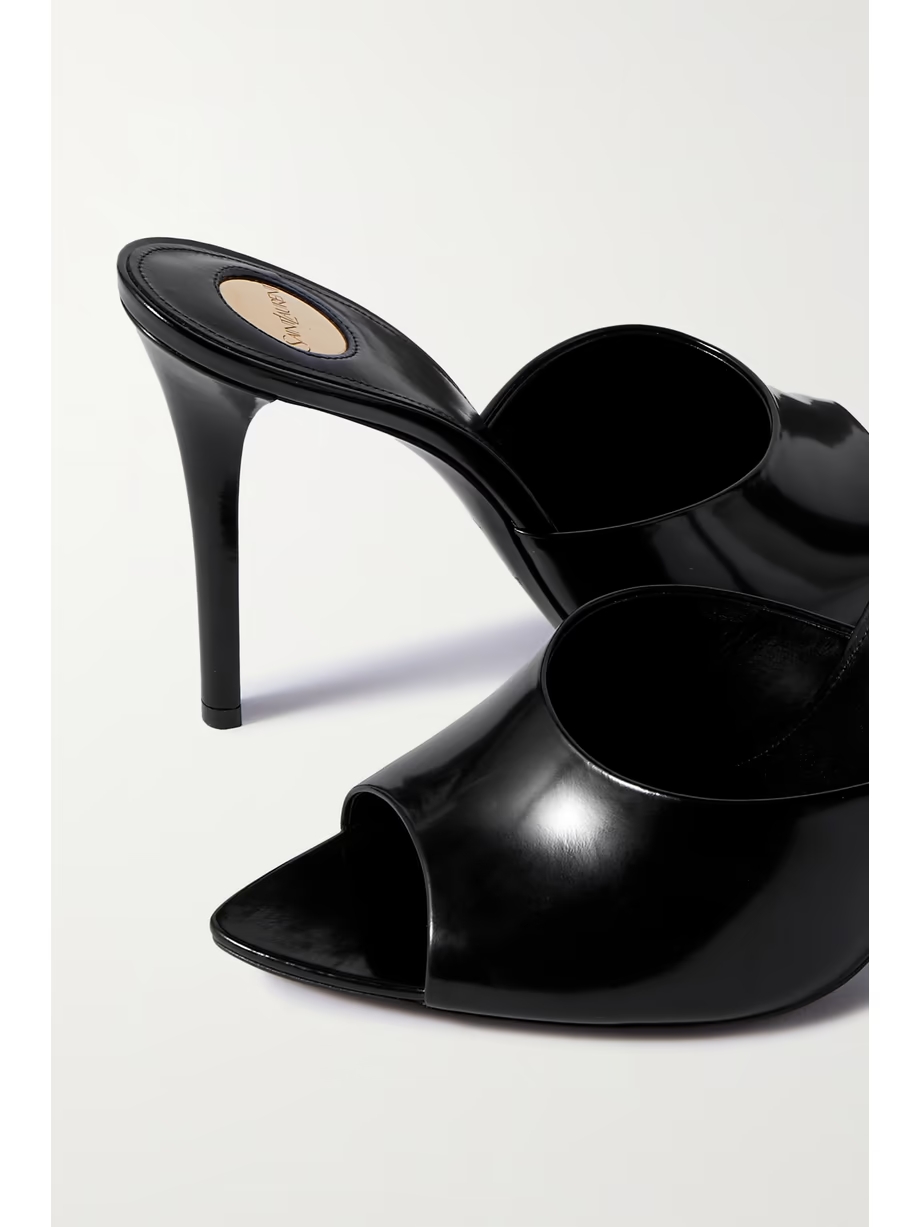 Glossed-leather mules Glossed-leather mules