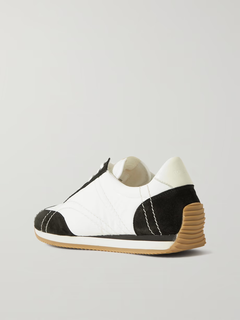 The Sport leather-trimmed suede and shell sneakers The Sport leather-trimmed suede and shell sneakers