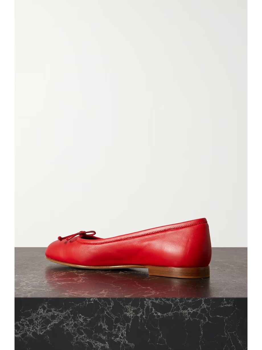 Veralli bow-detailed leather ballet flats Veralli bow-detailed leather ballet flats