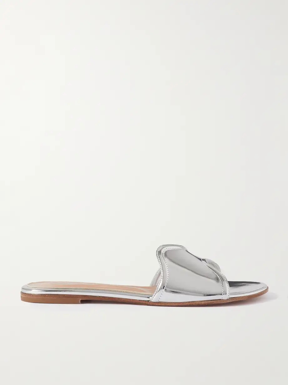 Mirrored-leather slides Mirrored-leather slides