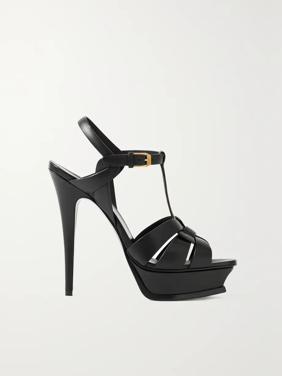 Tribute woven leather platform sandals Tribute woven leather platform sandals