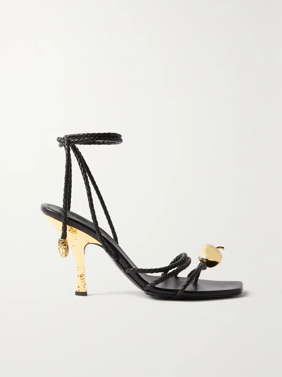 Adam embellished intrecciato leather sandals Adam embellished intrecciato leather sandals