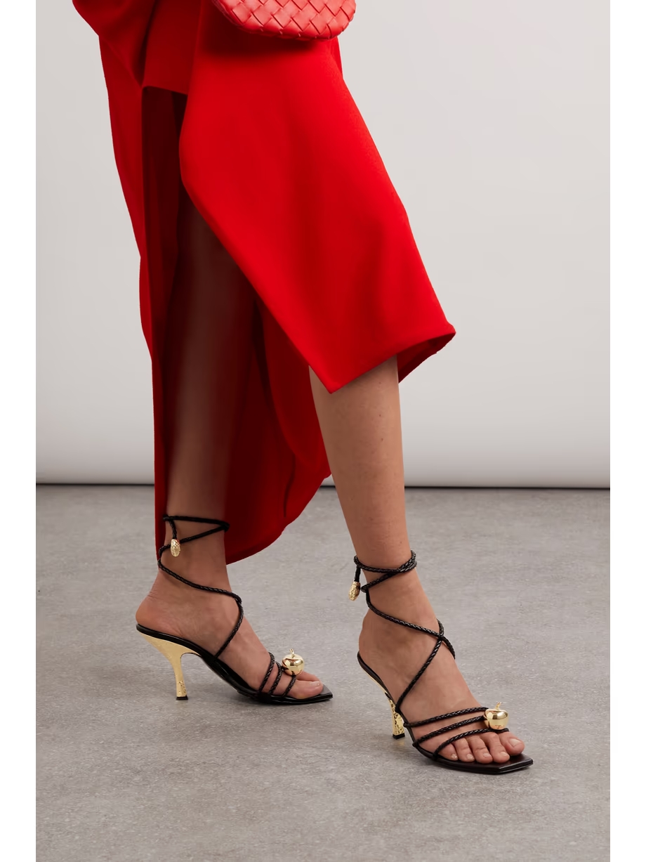 Adam embellished intrecciato leather sandals Adam embellished intrecciato leather sandals