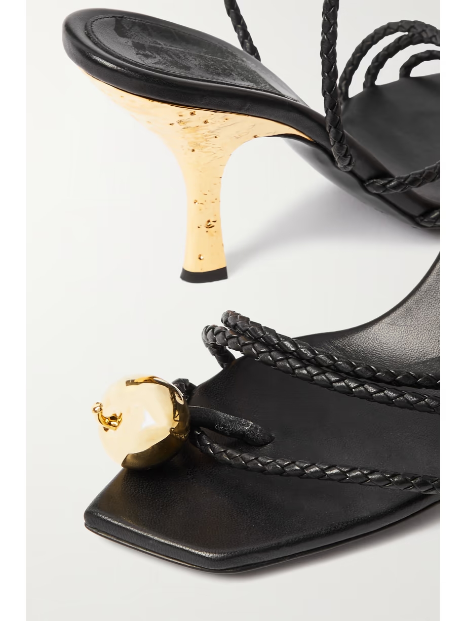 Adam embellished intrecciato leather sandals Adam embellished intrecciato leather sandals
