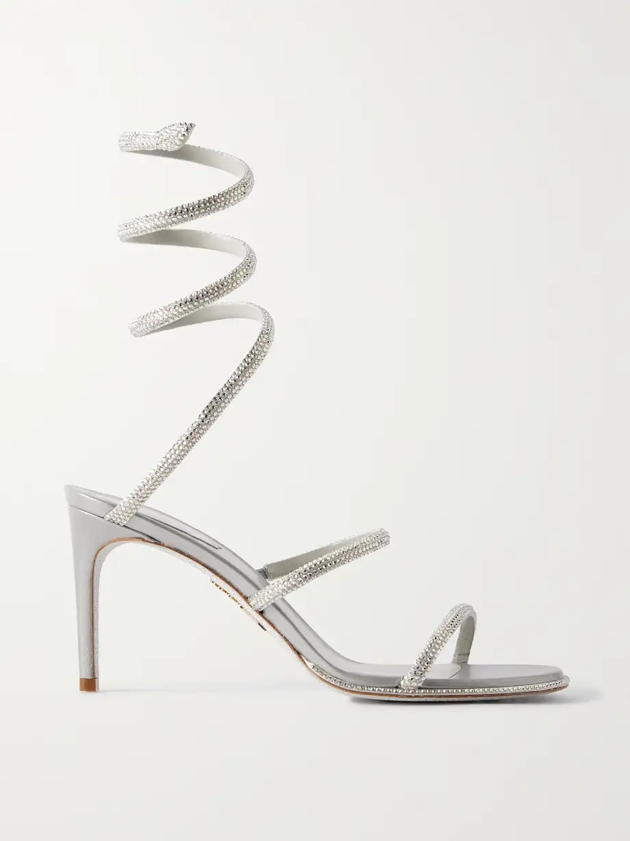 Cleo crystal-embellished satin sandals Cleo crystal-embellished satin sandals