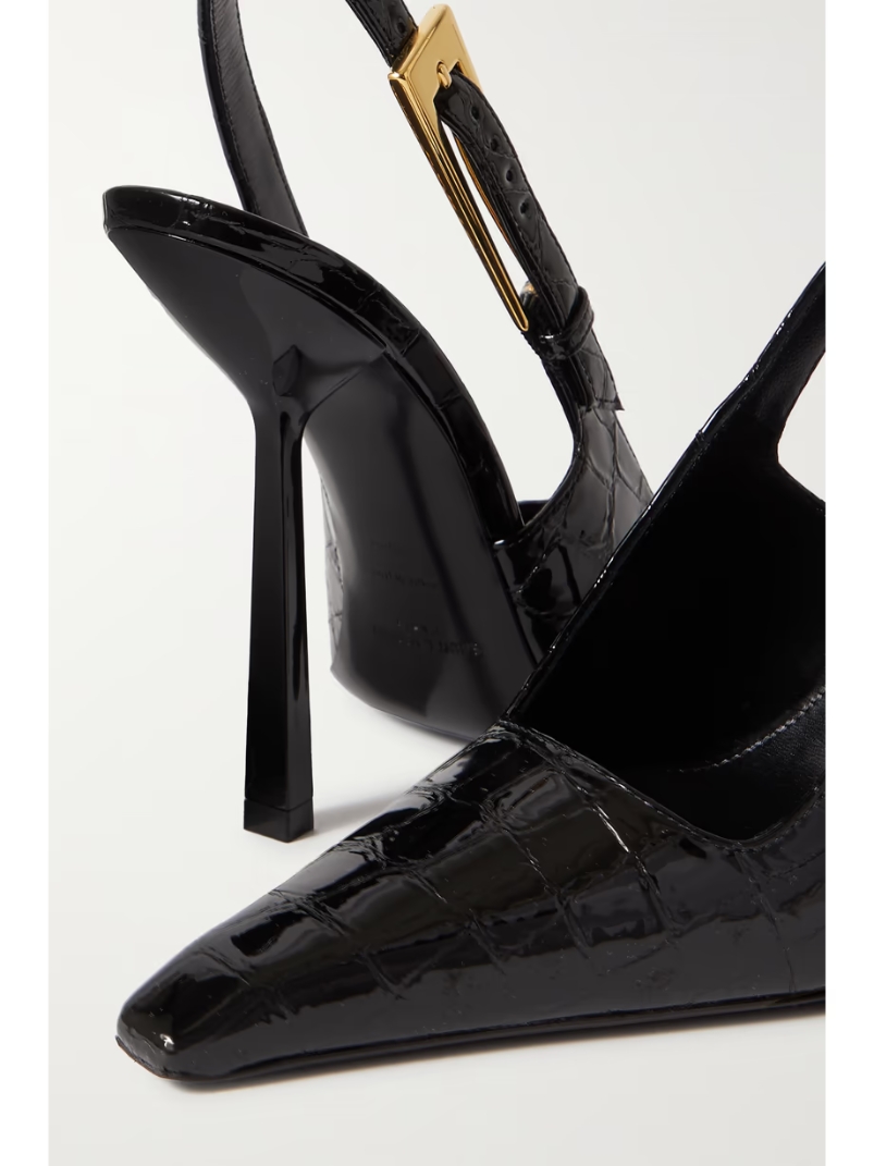 Lee patent-leather slingback pumps Lee patent-leather slingback pumps