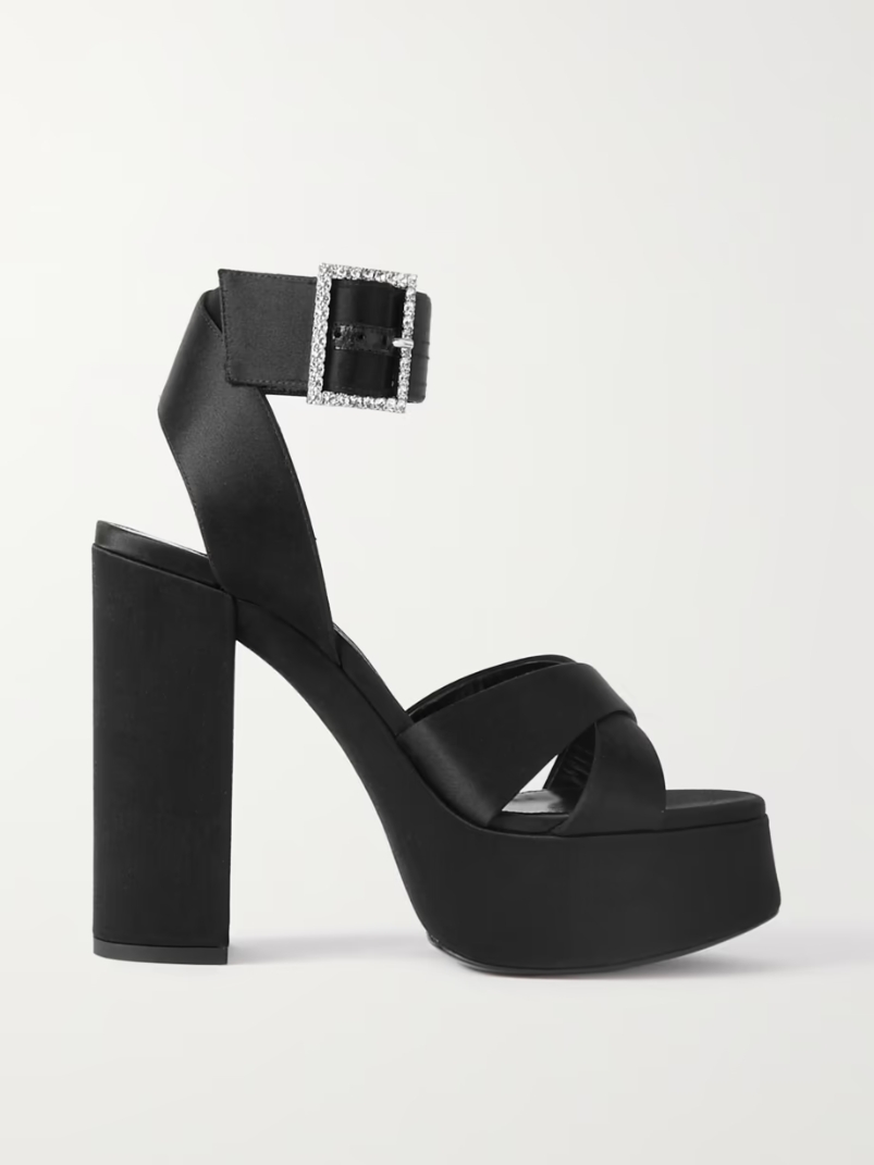 Bianca embellished satin platform sandals Bianca embellished satin platform sandals