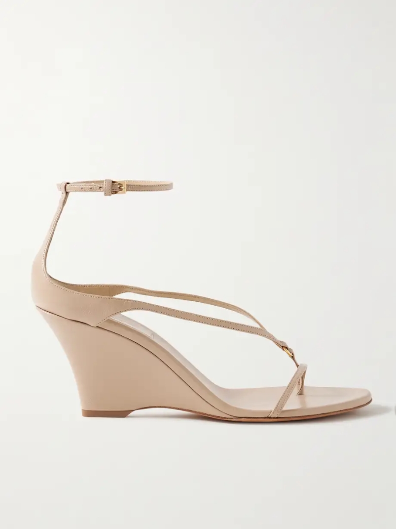 Marion embellished leather wedge sandals Marion embellished leather wedge sandals