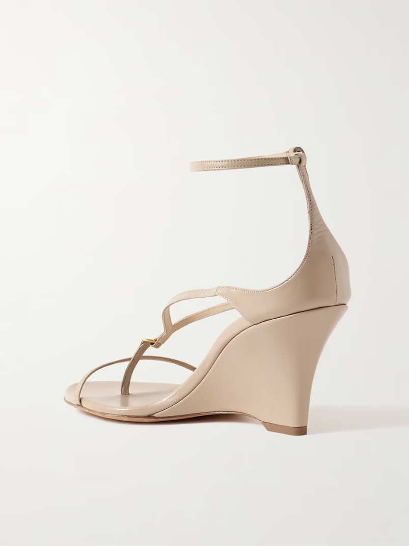 Marion embellished leather wedge sandals Marion embellished leather wedge sandals