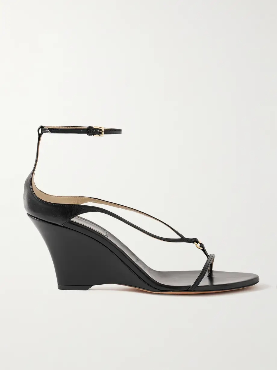Marion embellished leather wedge sandals Marion embellished leather wedge sandals