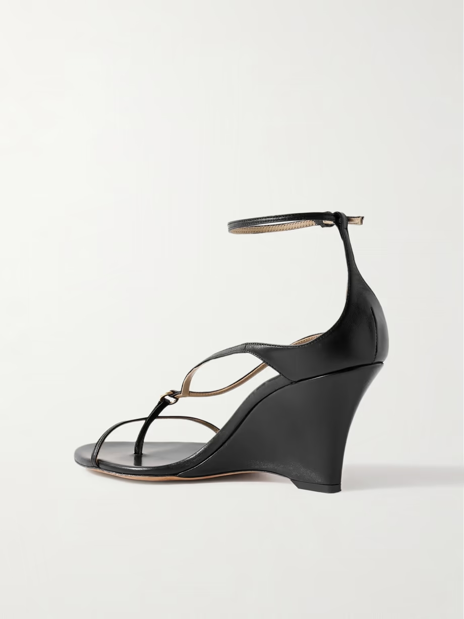 Marion embellished leather wedge sandals Marion embellished leather wedge sandals