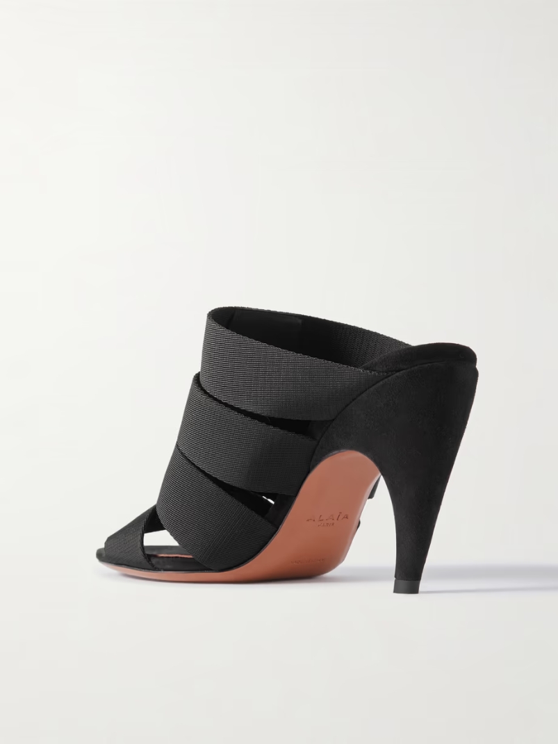 Cutout elastic grosgrain mules Cutout elastic grosgrain mules