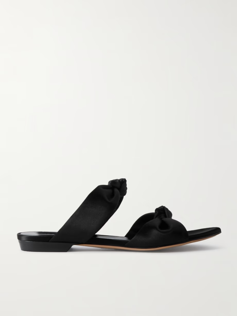 Knot Flat satin sandals Knot Flat satin sandals