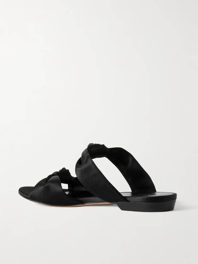 Knot Flat satin sandals Knot Flat satin sandals