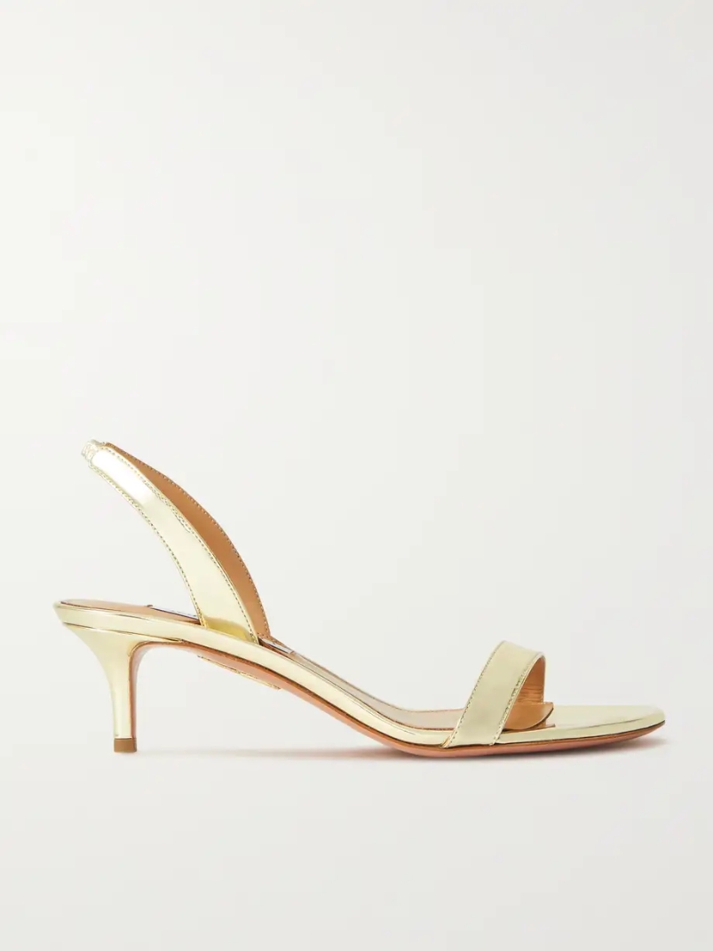 So Nude 50 metallic faux leather slingback sandals So Nude 50 metallic faux leather slingback sandals