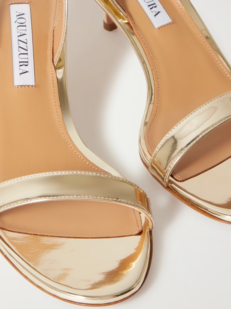 So Nude 50 metallic faux leather slingback sandals So Nude 50 metallic faux leather slingback sandals