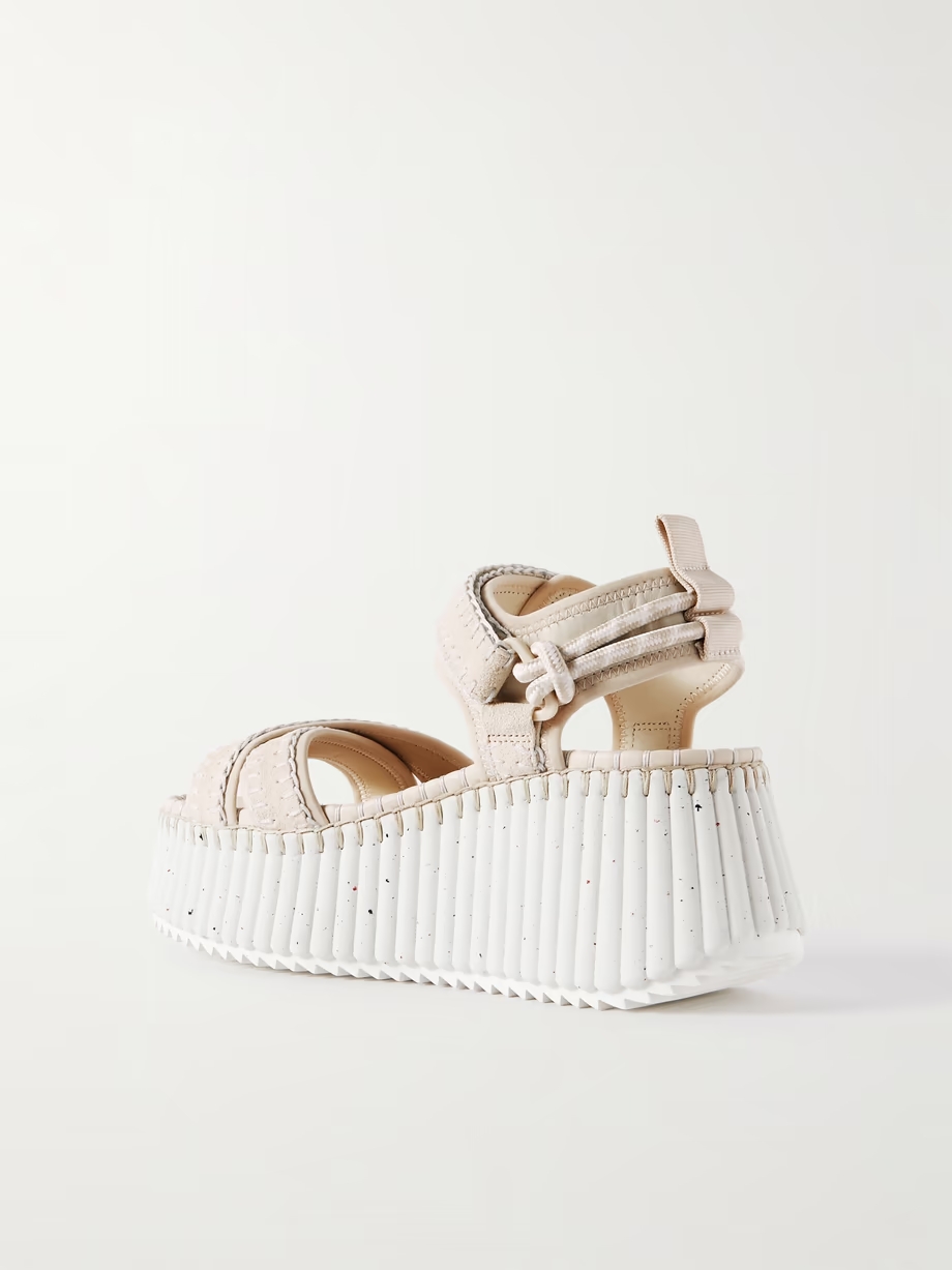 + NET SUSTAIN Nama suede and leather platform sandals + NET SUSTAIN Nama suede and leather platform sandals