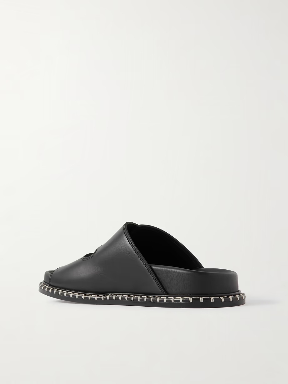 + NET SUSTAIN Rebecca whipstiched leather slides + NET SUSTAIN Rebecca whipstiched leather slides