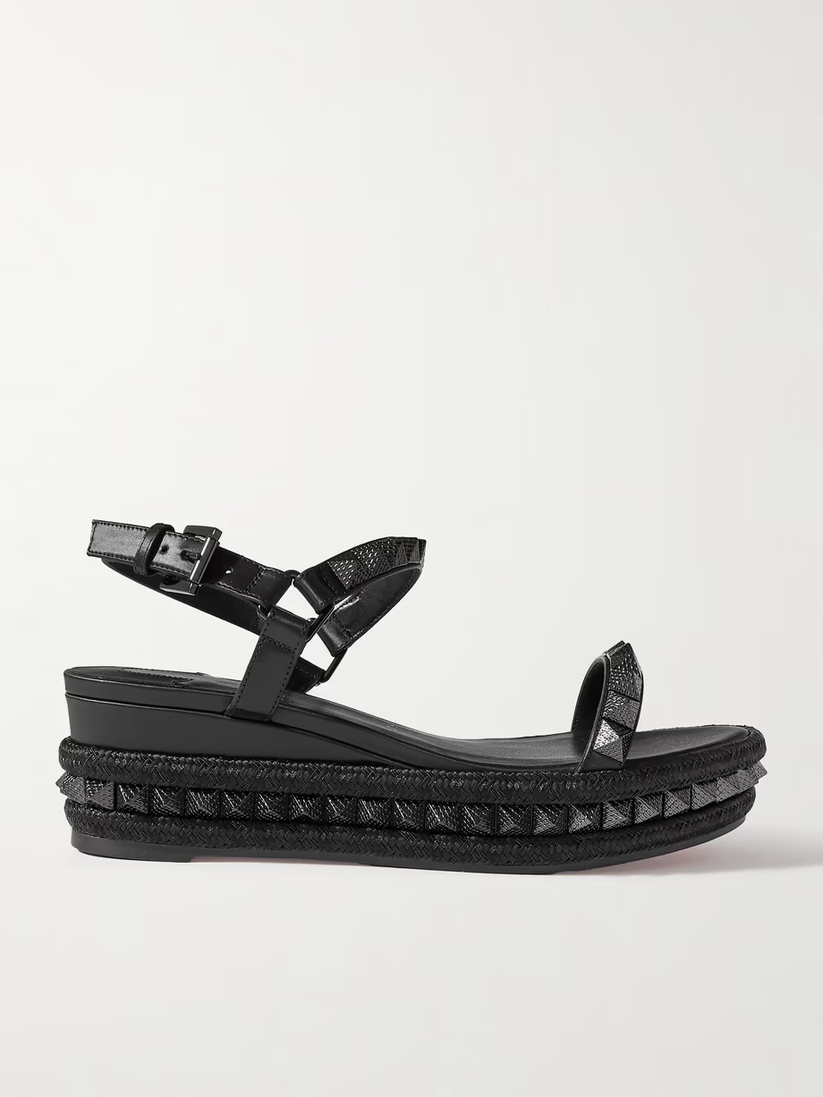 Pyraclou 60 studded leather platform sandals Pyraclou 60 studded leather platform sandals