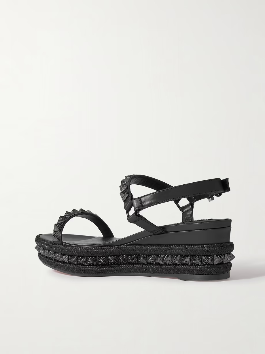 Pyraclou 60 studded leather platform sandals Pyraclou 60 studded leather platform sandals