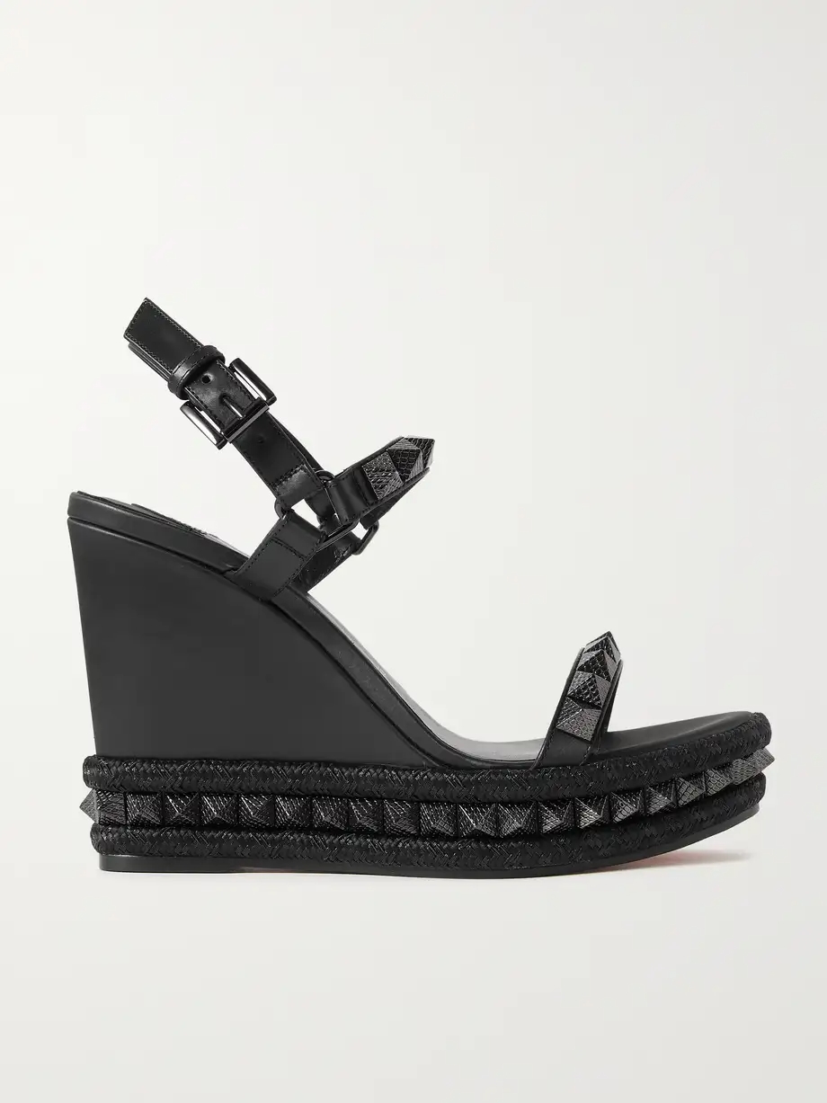 Pyraclou 110 studded leather wedge sandals Pyraclou 110 studded leather wedge sandals