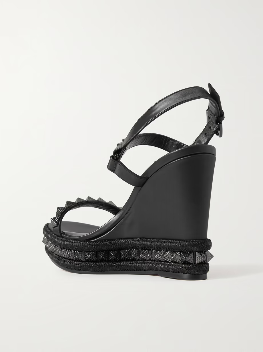 Pyraclou 110 studded leather wedge sandals Pyraclou 110 studded leather wedge sandals
