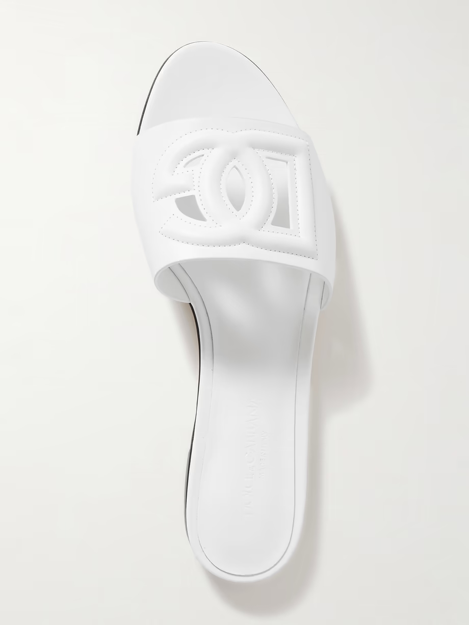 Bianca cutout leather slides Bianca cutout leather slides