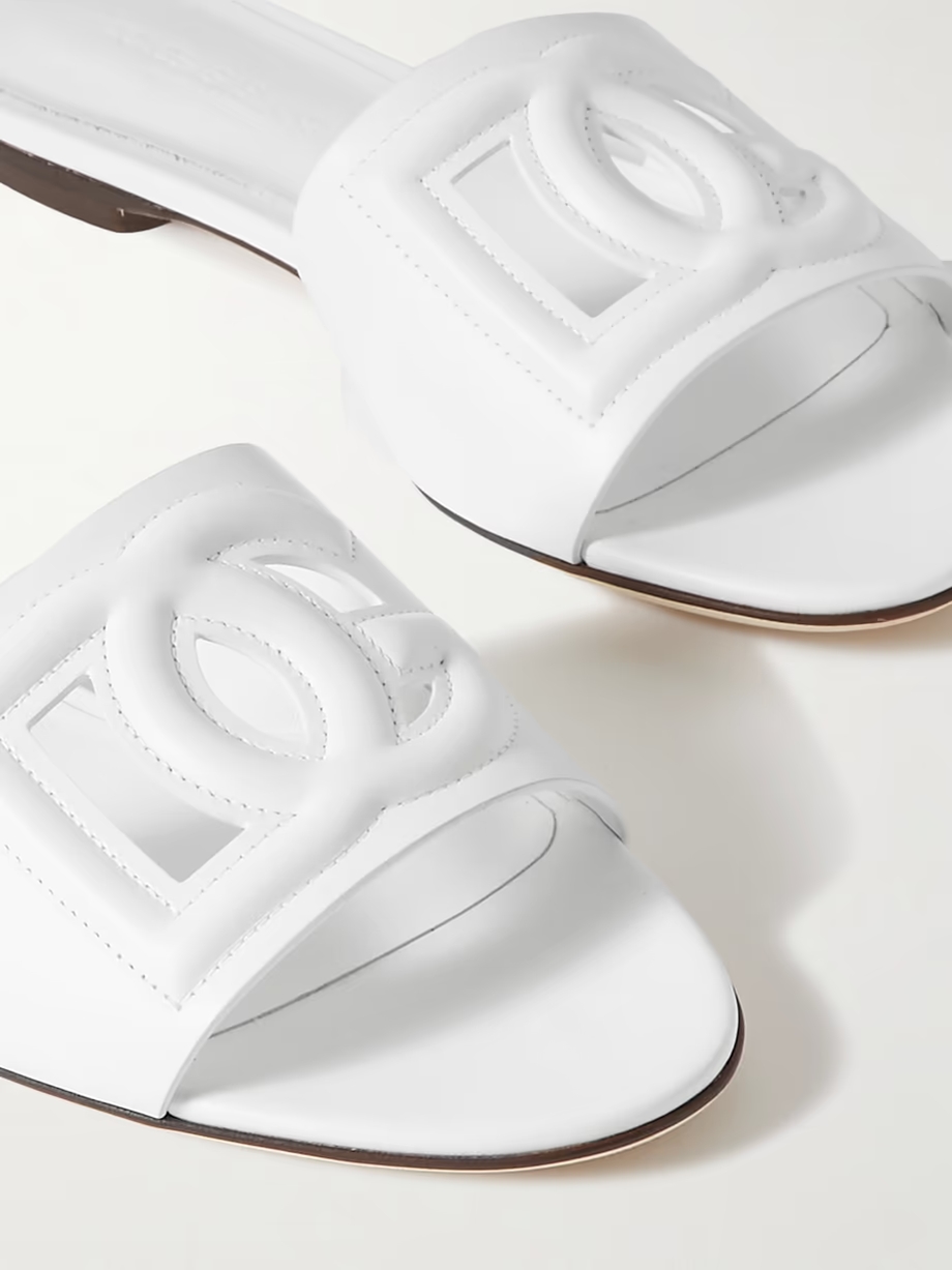 Bianca cutout leather slides Bianca cutout leather slides